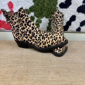 Women's Bowery Leopard Print Calf Hair Block-Heel Booties